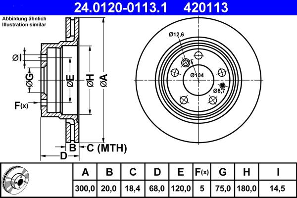 ATE 24.0120-0113.1 - Тормозной диск autospares.lv