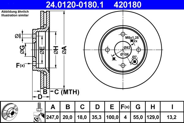 ATE 24.0120-0180.1 - Тормозной диск autospares.lv