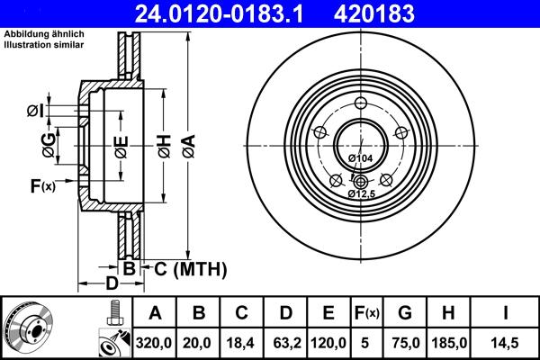 ATE 24.0120-0183.1 - Тормозной диск autospares.lv