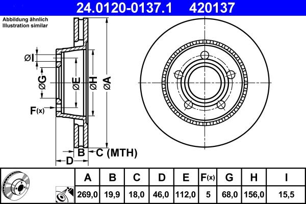 ATE 24.0120-0137.1 - Тормозной диск autospares.lv