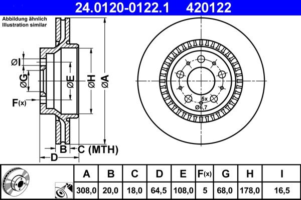 ATE 24.0120-0122.1 - Тормозной диск autospares.lv