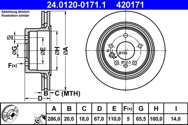 ATE 24.0120-0171.1 - Тормозной диск autospares.lv