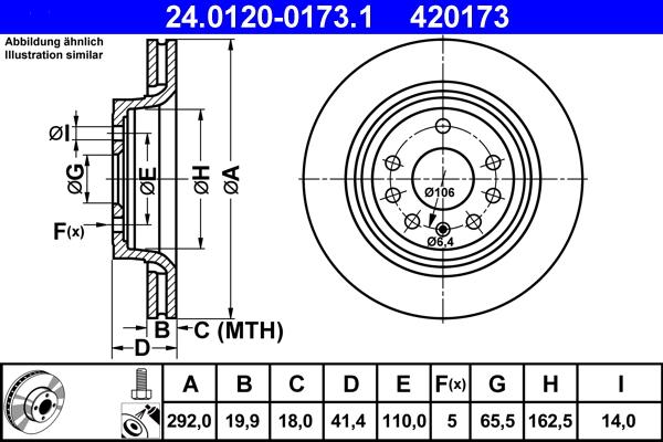 ATE 24.0120-0173.1 - Тормозной диск autospares.lv