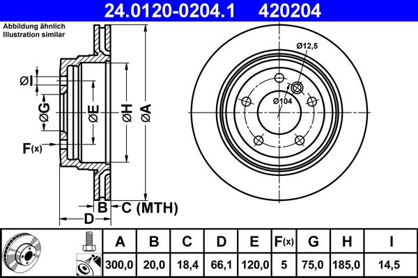 ATE 24.0120-0204.1 - Тормозной диск autospares.lv