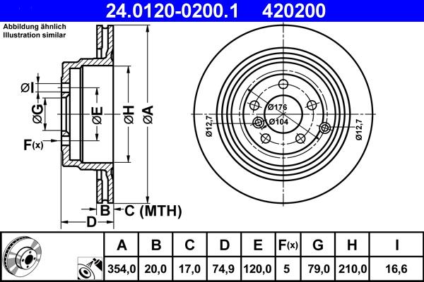 ATE 24.0120-0200.1 - Тормозной диск autospares.lv