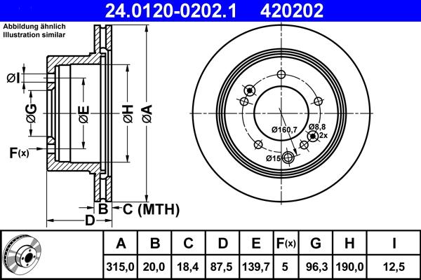 ATE 24.0120-0202.1 - Тормозной диск autospares.lv