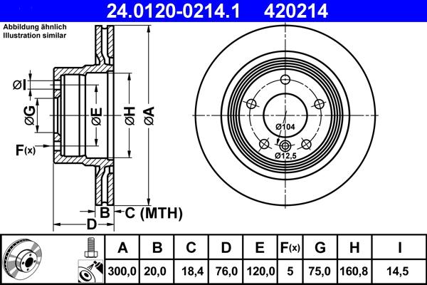 ATE 24.0120-0214.1 - Тормозной диск autospares.lv