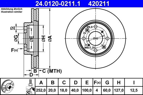ATE 24.0120-0211.1 - Тормозной диск autospares.lv