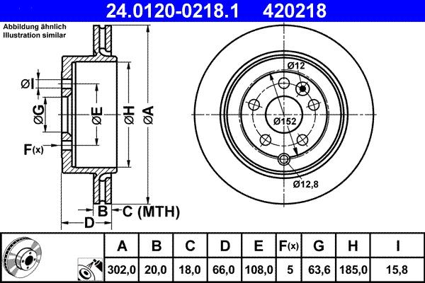 ATE 24.0120-0218.1 - Тормозной диск autospares.lv