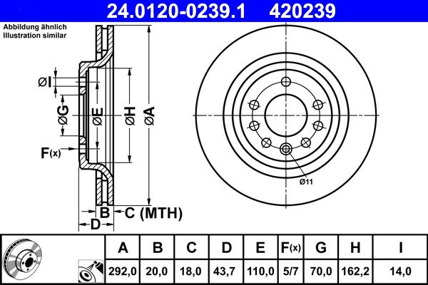 ATE 24.0120-0239.1 - Тормозной диск autospares.lv