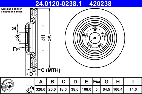 ATE 24.0120-0238.1 - Тормозной диск autospares.lv