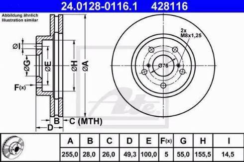 Alpha Brakes HTP-TY-015 - Тормозной диск autospares.lv