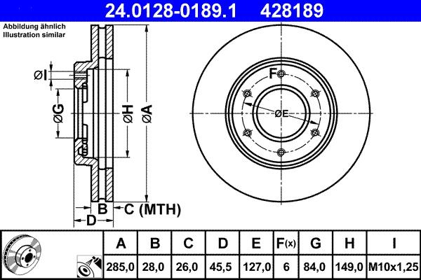 ATE 24.0128-0189.1 - Тормозной диск autospares.lv