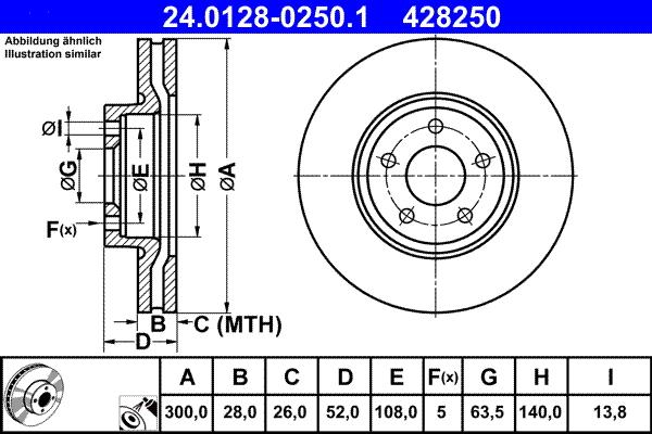 ATE 24.0128-0250.1 - Тормозной диск autospares.lv