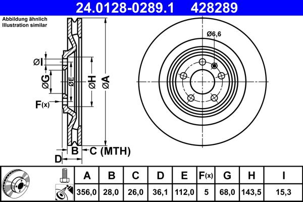 ATE 24.0128-0289.1 - Тормозной диск autospares.lv