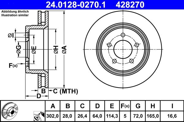 ATE 24.0128-0270.1 - Тормозной диск autospares.lv