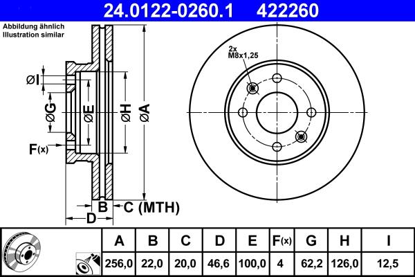 ATE 24.0122-0260.1 - Тормозной диск autospares.lv