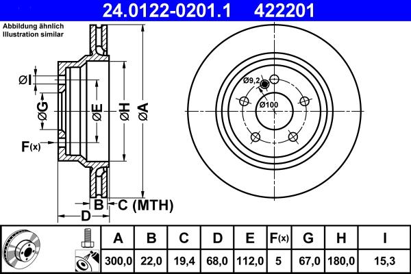 ATE 24.0122-0201.1 - Тормозной диск autospares.lv
