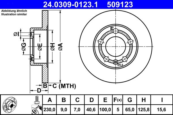 ATE 24.0309-0123.1 - Тормозной диск autospares.lv