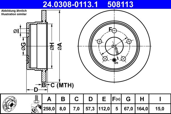 ATE 24.0308-0113.1 - Тормозной диск autospares.lv