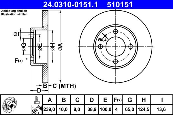 ATE 24.0310-0151.1 - Тормозной диск autospares.lv