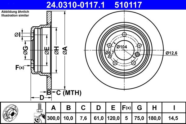 ATE 24.0310-0117.1 - Тормозной диск autospares.lv