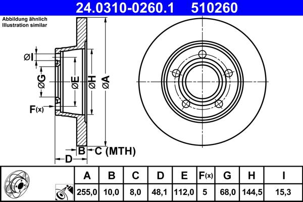 ATE 24.0310-0260.1 - Тормозной диск autospares.lv