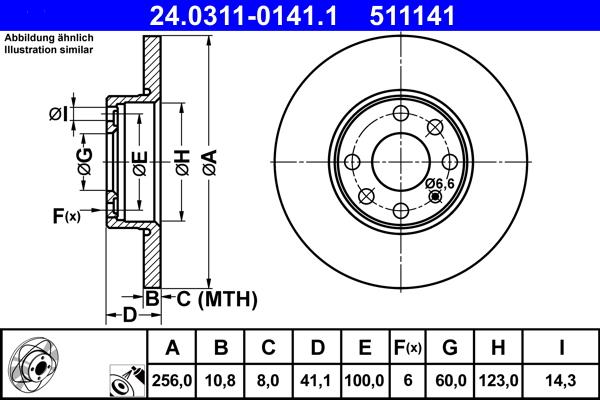 ATE 24.0311-0141.1 - Тормозной диск autospares.lv