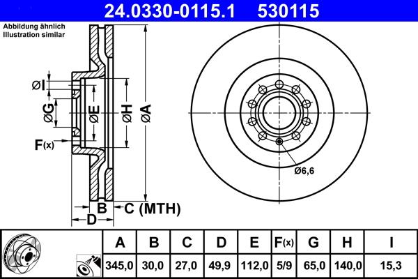 ATE 24.0330-0115.1 - Тормозной диск autospares.lv