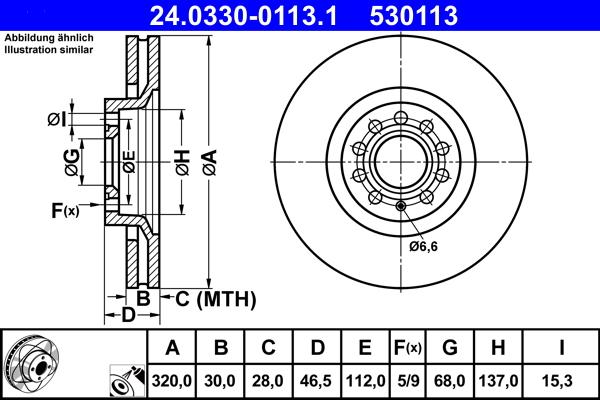 ATE 24.0330-0113.1 - Тормозной диск autospares.lv