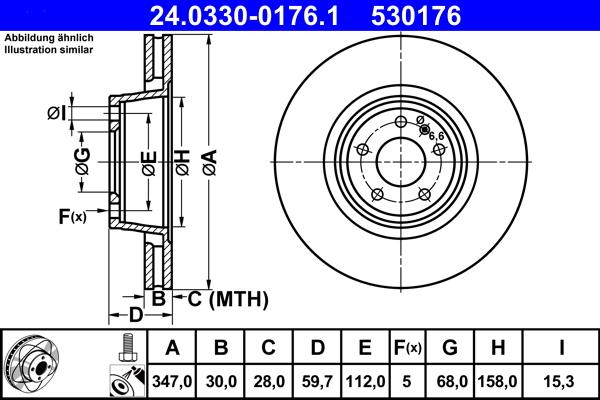 ATE 24.0330-0176.1 - Тормозной диск autospares.lv