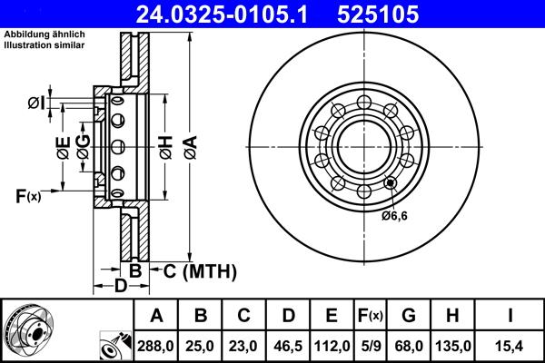 ATE 24.0325-0105.1 - Тормозной диск autospares.lv