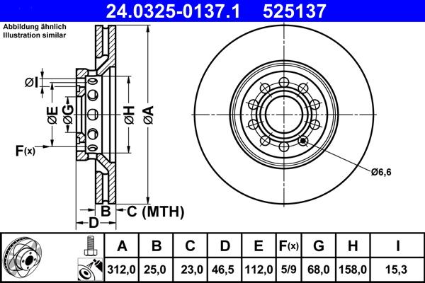 ATE 24.0325-0137.1 - Тормозной диск autospares.lv