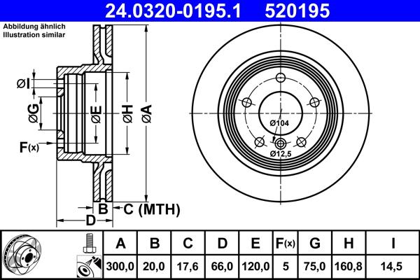 ATE 24.0320-0195.1 - Тормозной диск autospares.lv