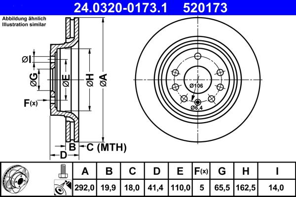 ATE 24.0320-0173.1 - Тормозной диск autospares.lv