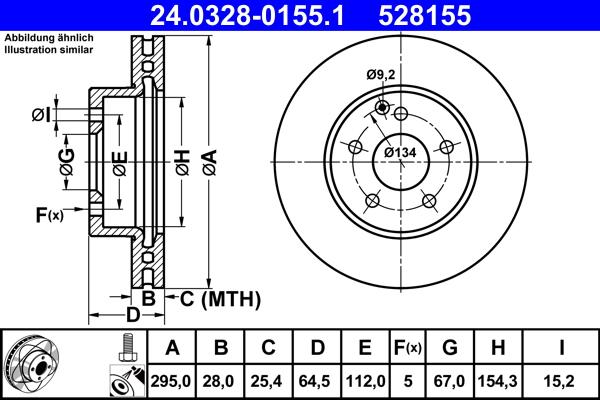 ATE 24.0328-0155.1 - Тормозной диск autospares.lv