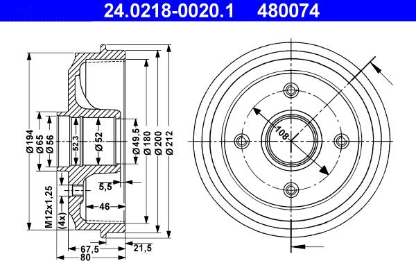 ATE 24.0218-0020.1 - Тормозной барабан autospares.lv