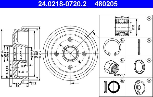 ATE 24.0218-0720.2 - Тормозной барабан autospares.lv