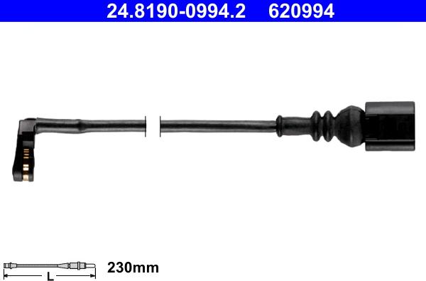 ATE 24.8190-0994.2 - Сигнализатор, износ тормозных колодок autospares.lv