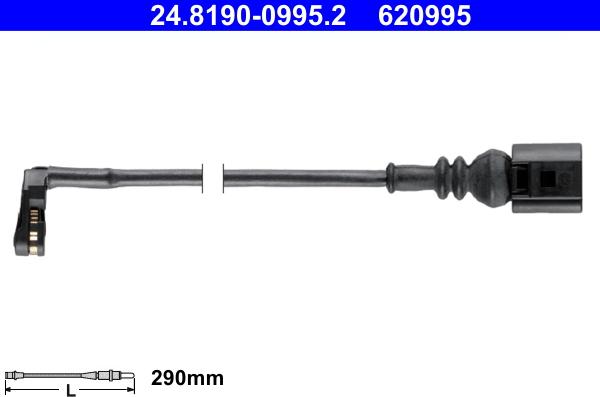 ATE 24.8190-0995.2 - Сигнализатор, износ тормозных колодок autospares.lv