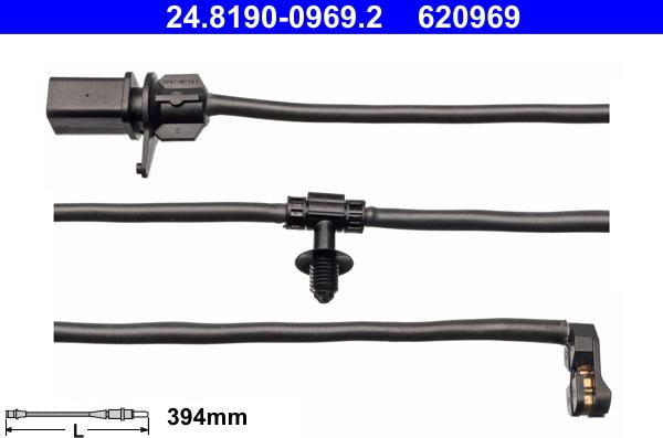 ATE 24819009692 - Сигнализатор, износ тормозных колодок autospares.lv