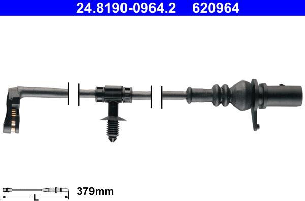 ATE 24.8190-0964.2 - Сигнализатор, износ тормозных колодок autospares.lv