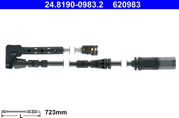 ATE 24.8190-0983.2 - Сигнализатор, износ тормозных колодок autospares.lv