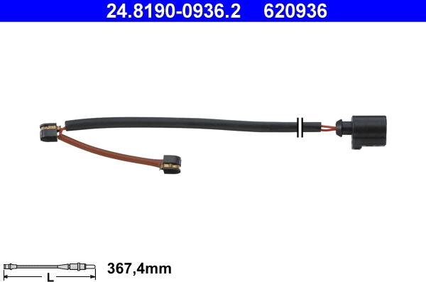 ATE 24.8190-0936.2 - Сигнализатор, износ тормозных колодок autospares.lv