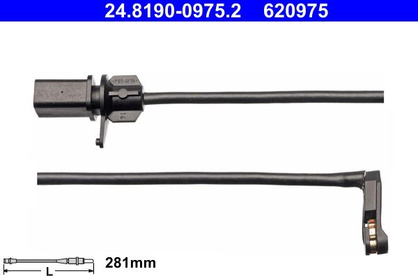 ATE 24819009752 - Сигнализатор, износ тормозных колодок autospares.lv