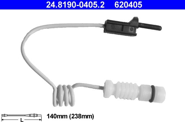 ATE 24.8190-0405.2 - Сигнализатор, износ тормозных колодок autospares.lv