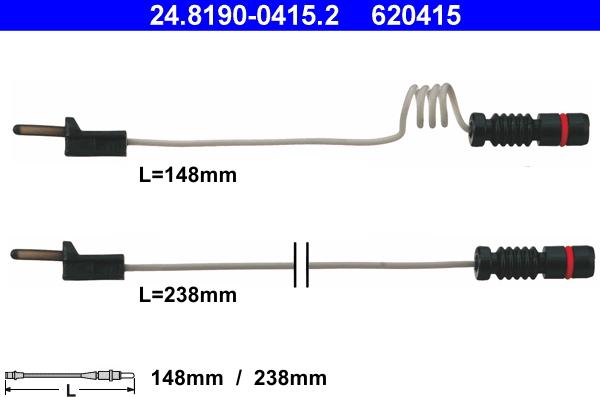 ATE 24.8190-0415.2 - Сигнализатор, износ тормозных колодок autospares.lv