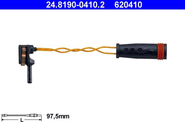 ATE 24.8190-0410.2 - Сигнализатор, износ тормозных колодок autospares.lv