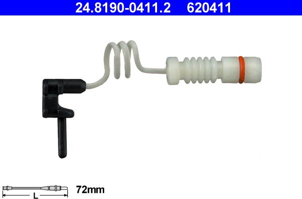 ATE 24.8190-0411.2 - Сигнализатор, износ тормозных колодок autospares.lv