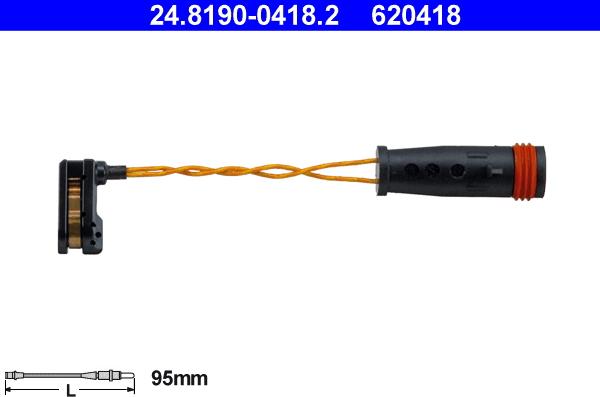 ATE 24.8190-0418.2 - Сигнализатор, износ тормозных колодок autospares.lv